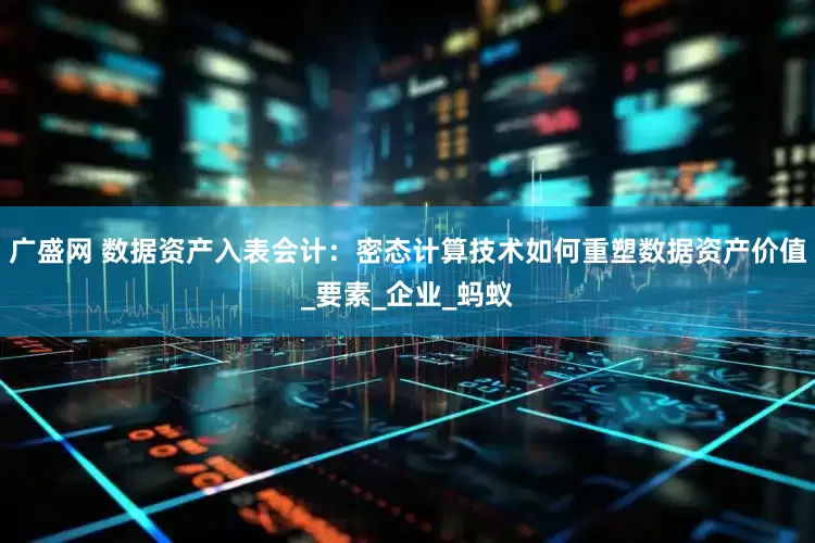 广盛网 数据资产入表会计：密态计算技术如何重塑数据资产价值_要素_企业_蚂蚁