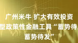 广州米牛 扩大有效投资 新型政策性金融工具“蓄势待发”